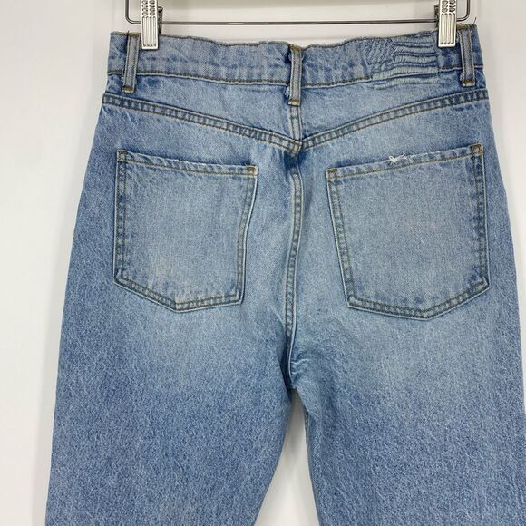 Revice 90’s High Waisted Distressed Button Fly Mom Jeans Light Wash Sz 29 - Picture 9 of 11